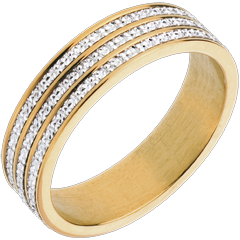Bague finesse infinie - or blanc et or jaune 18 carats