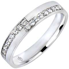 Alliance Abondance - Passion - or blanc 9 carats et diamants