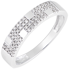 Bague Silencio - or blanc 9 carats et diamants