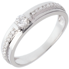Bague de Fiançailles Solitaire Destinée - Eugénie - diamant 0.26 carat - or blanc 18 carats