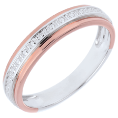 Alliance - Romantique - or blanc et or rose 18 carats