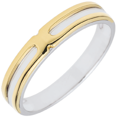 Bi-colour Soltice Wedding Band - 18 carats