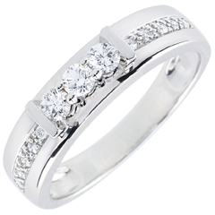 Bague Trilogie Hérine - or blanc 9 carats