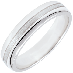 Brushed Gold Star Wedding Band - Small Model - 18 carats