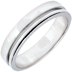 White Gold Wedding Band - Medium Model