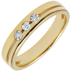 Yellow Gold Olympia Trilogy Wedding Band - Small Model - 18 carats