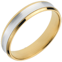 White and Yellow Gold Dandy Ring - 4mm