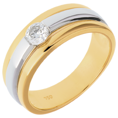 Solitaire Eclipsă - diamant de 0.27 carate - aur alb şi aur galben de 18K