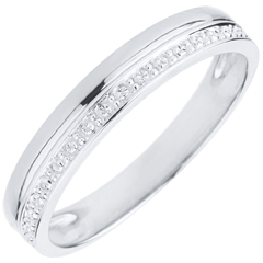 Verighetă Eleganţă aur alb de 18K