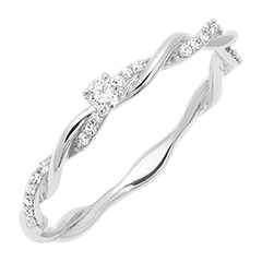 Inel de logodnă Olympe - aur alb de 18 carate și diamante