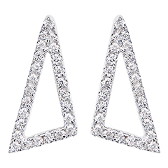 Cercei Echer astral - aur alb de 18k și diamante