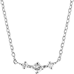 Colier Prospețime - Tara - aur alb de 9 carate și diamante