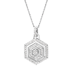 Colier Hexad - aur alb de 18 carate și diamante