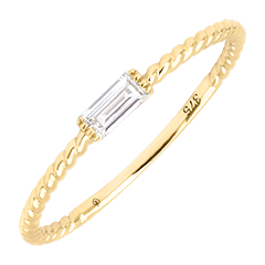 Inel Arwen – Aur galben de 9 karate și diamant sintetic