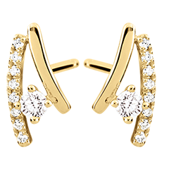 Cercei cu diamante Erina - aur galben de 18K