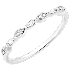 Inel Prospețime - Cascadă Luminoasă - aur alb de 9 carate și diamante
