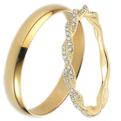 Pure & Olympe Diamant-Duo-Trauringe – Gelbgold & Diamanten – 18 Karat Pure & Olympe Diamant-Duo-Trauringe – Gelbgold & Diamanten – 18 Karat