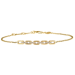 Bracelet Regard d'Orient - Maillon Cubain - or jaune 9 carats et diamants