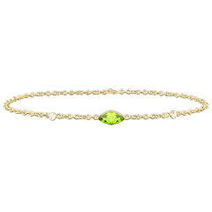 Regard d'Orient bracelet - peridot and diamonds - yellow gold 9 carats