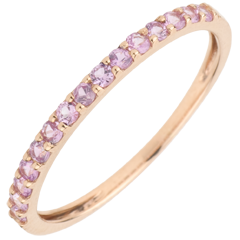 Ring Bird of Paradise - one line - rose gold and pink sapphire