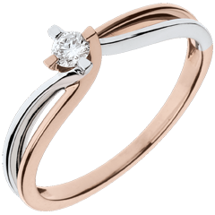 Ring das Kostbarer Kokon - Klarheit - Weiß-und Roségold - Diamant 0. 11 Karat -18 Karat