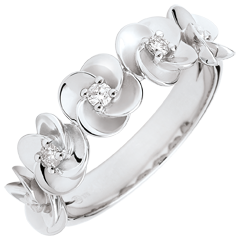 Ring Eclosion - Roses Crown - white gold and diamonds - 18 carats
