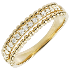 Ring Fleur de Sel - twee ringen - 9 karaat geelgoud