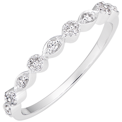 Ring Kleine hangers - witgoud 18 karaat en diamanten