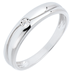 Ring Love - white gold - 0.022 carat diamond - 18 carat