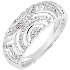 Ring Mona - witgoud 9 karaat en diamanten
