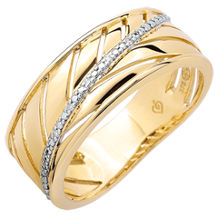 Ring Palme - 375er Gelbgold und Diamanten