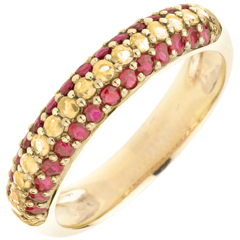 Ring Spanish Flag - Gold and precious stones