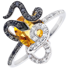 Ring Spaziergang der Sinne - Gorgonia - Silber, Diamanten und Halbedelsteine