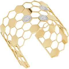 Bracciale manchette Rivelazione - oro giallo 18 carati e diamanti