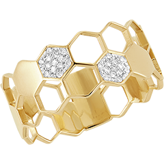 Anello Rivelazione Mini - oro giallo 9 carati e diamanti