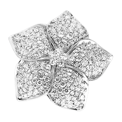 Rosée-ring – 9 karaat witgoud en synthetische diamanten