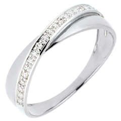 Saturn Duo Wedding Ring - diamonds - White gold - 9 carat