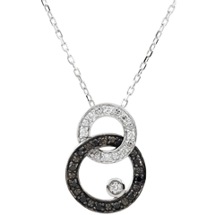 Collier Dämmerschein - Mondduett - Schwarze und weiße Diamanten