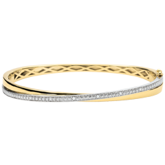Armreif Saturn Duo - Gelbgold und Diamanten - 9 Karat