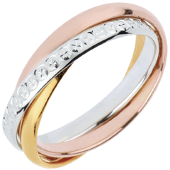 Verighetă Saturn Mişcare variantă - model mare - 3 Nuanţe de Aur, 3 Inele - trei nuanţe de aur de 18K