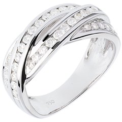 Diamantring Schicksal - Flechtwerk - Weißgold - 0.63 Karat - 40 Diamanten - 18 Karat