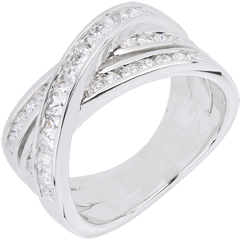 Ring großer Saturn - Weißgold - 1.37 Karat