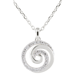 Collier Spirale d'amour or blanc 9 carats