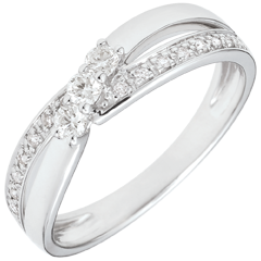 Bague de fiançailles Trilogie Nid Précieux - Auréa - or blanc 9 carats - 0.18 carat