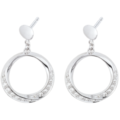Boucles d'oreilles Lady or blanc 18 carats et diamants