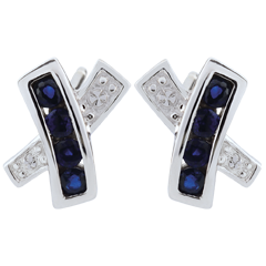 Boucles d'oreilles Donia - saphirs - or blanc 9 carats