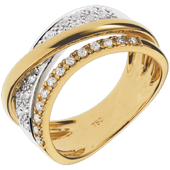 Bague Royale Saturne variation - or blanc et or jaune 18 carats