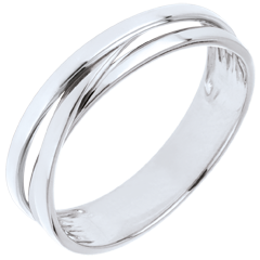 Wedding Ring Saturn Trilogy variation - white gold - 9 carat