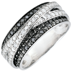 Ring Clair Obscure - Shadow - white gold and black diamonds