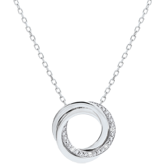 Necklace Saturn - white gold and diamonds - 9 carats